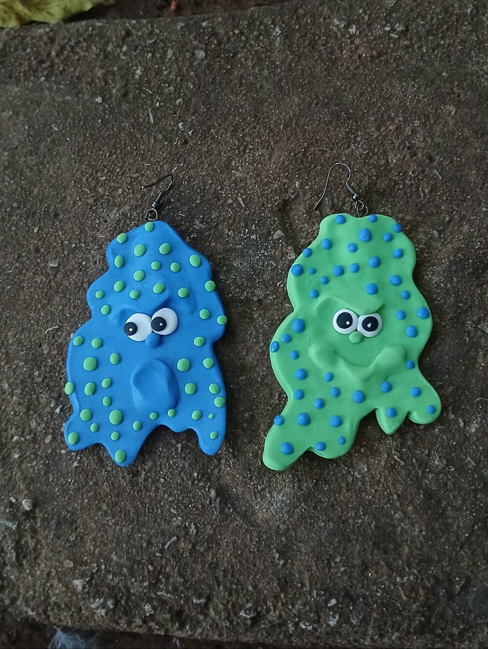 💙💚Earrings Dots 💙💚 Face Funy